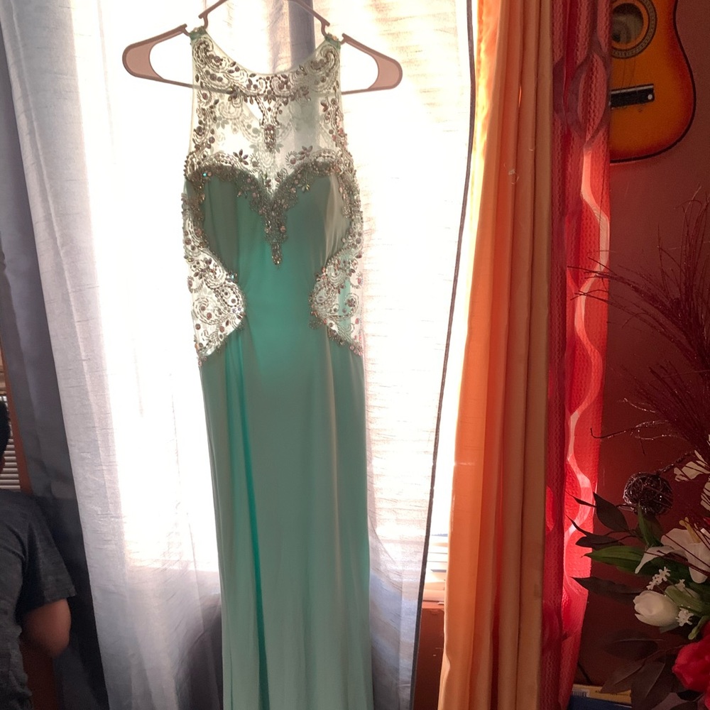 Aqua prom dress